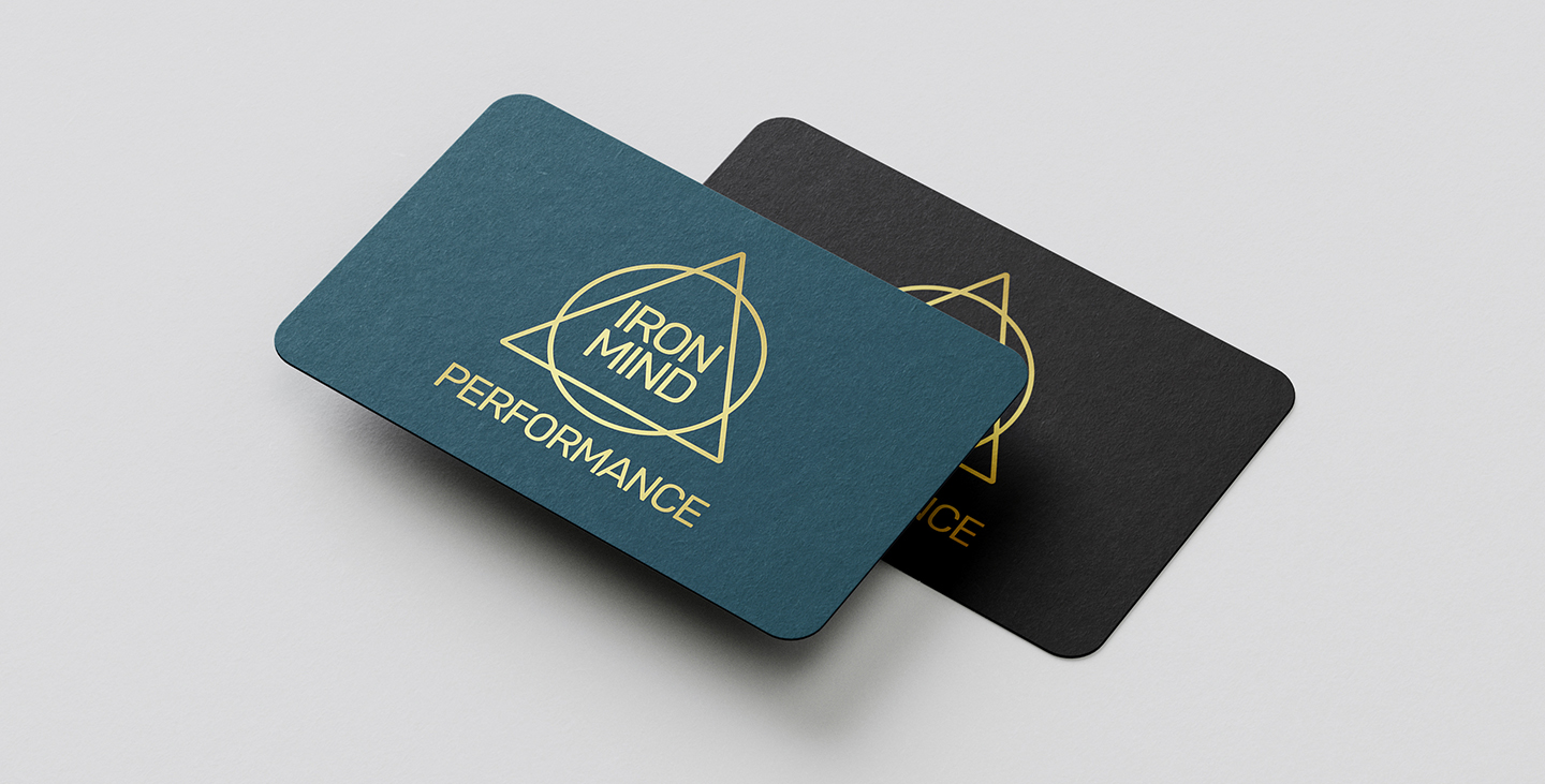 Iron Mind Performance business card mockup