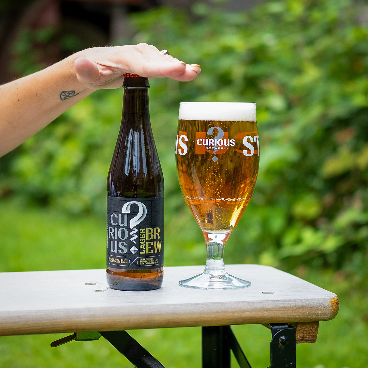 Pouring Sunrise Brewery beer, image 3