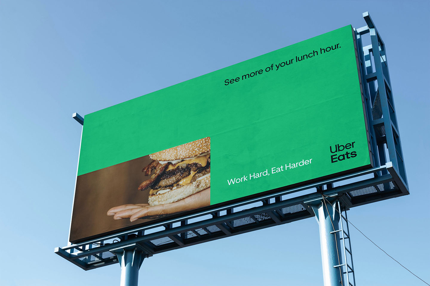 Uber Eats billboard — Work Hard, Eat Harder