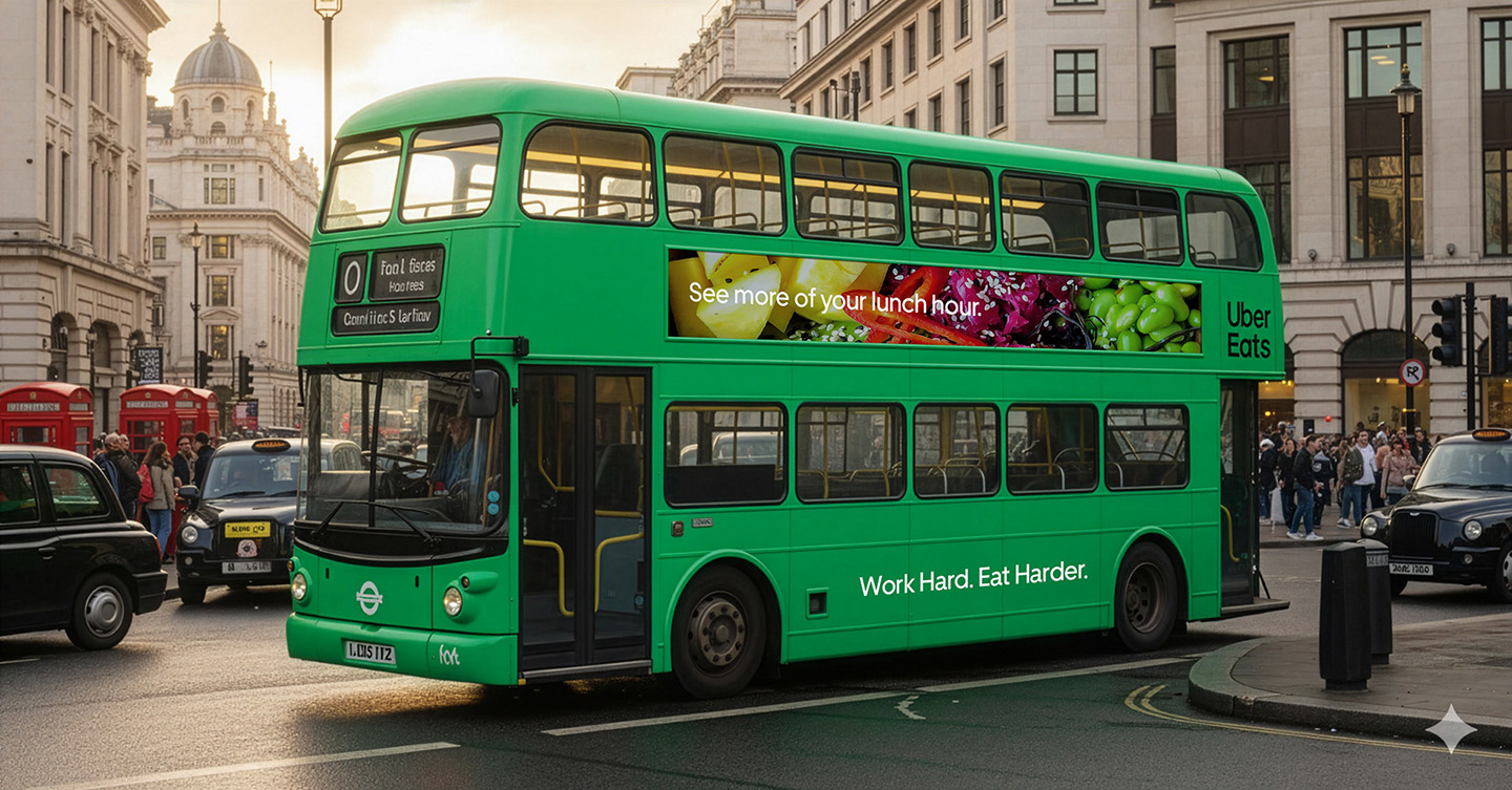 Uber Eats bus livery execution
